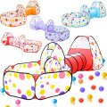 3 in 1 Portable Playpen for Children Baby Playground Foldable Baby Playpen Children's Tent with Tunnel Ocean Ball Pool Baby Park