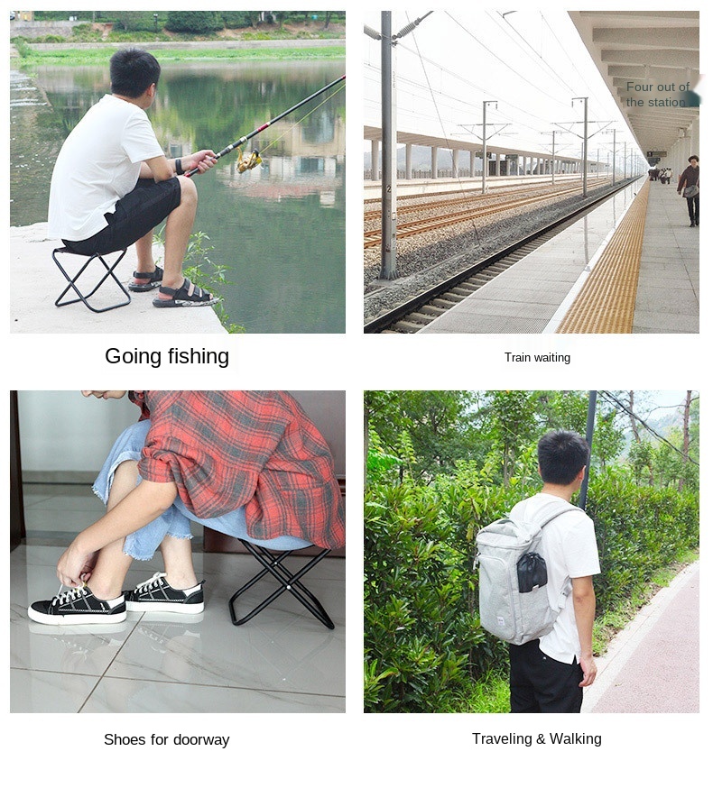 Portable Folding Outdoor Household Fishing Chair Adult and Children Small Bench Chair