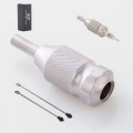 EZ TAT2 1 Inch EZ Stainless Steel Cartridge Tattoo Grip for Cartridge Needles and Coil& Rotary Machine with 2 Needle Driver Bars
