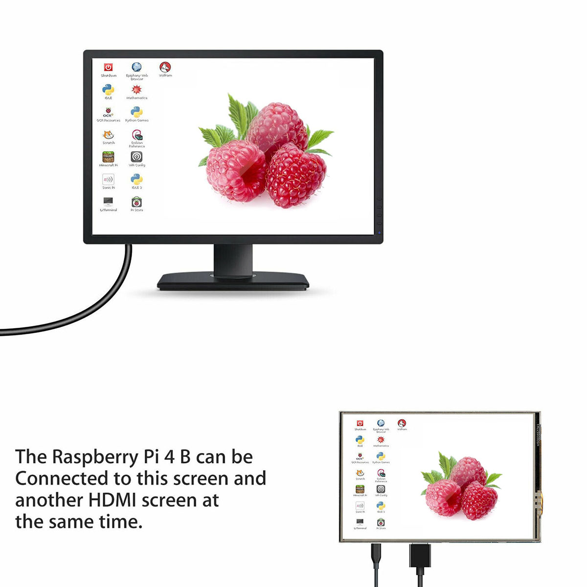 3.5inch HDMI-compatible TFT LCD Touch Screen LCD Display Monitor with ABS Case Touch Pen Input Kit for Raspberry Pi 4 B