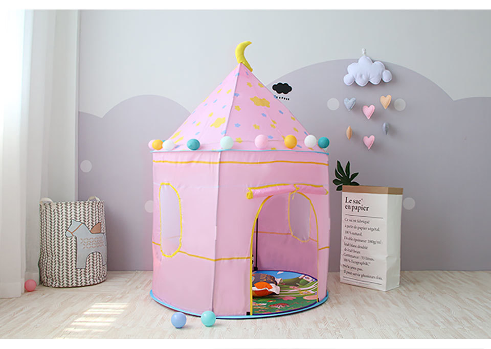 Tent For Kids Toys House Tunnel Play Crawling Playhouse Castle Portable Children's Tent For Girl Boy Folded Indoor Outdoor Game