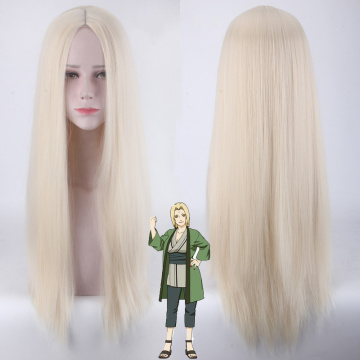 NARUTO Shippuden Fifth Hokage Tsunade Cosplay Wig Long Straight Blond Hair Peluca Anime Costume Wigs