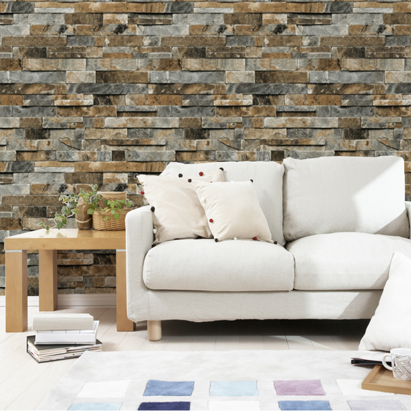 3D Stereoscopic Faux Stone Brick Wall Wallpaper For Walls 3 D Living Room TV Background Vinyl Wallpaper Papier Peint Mural store