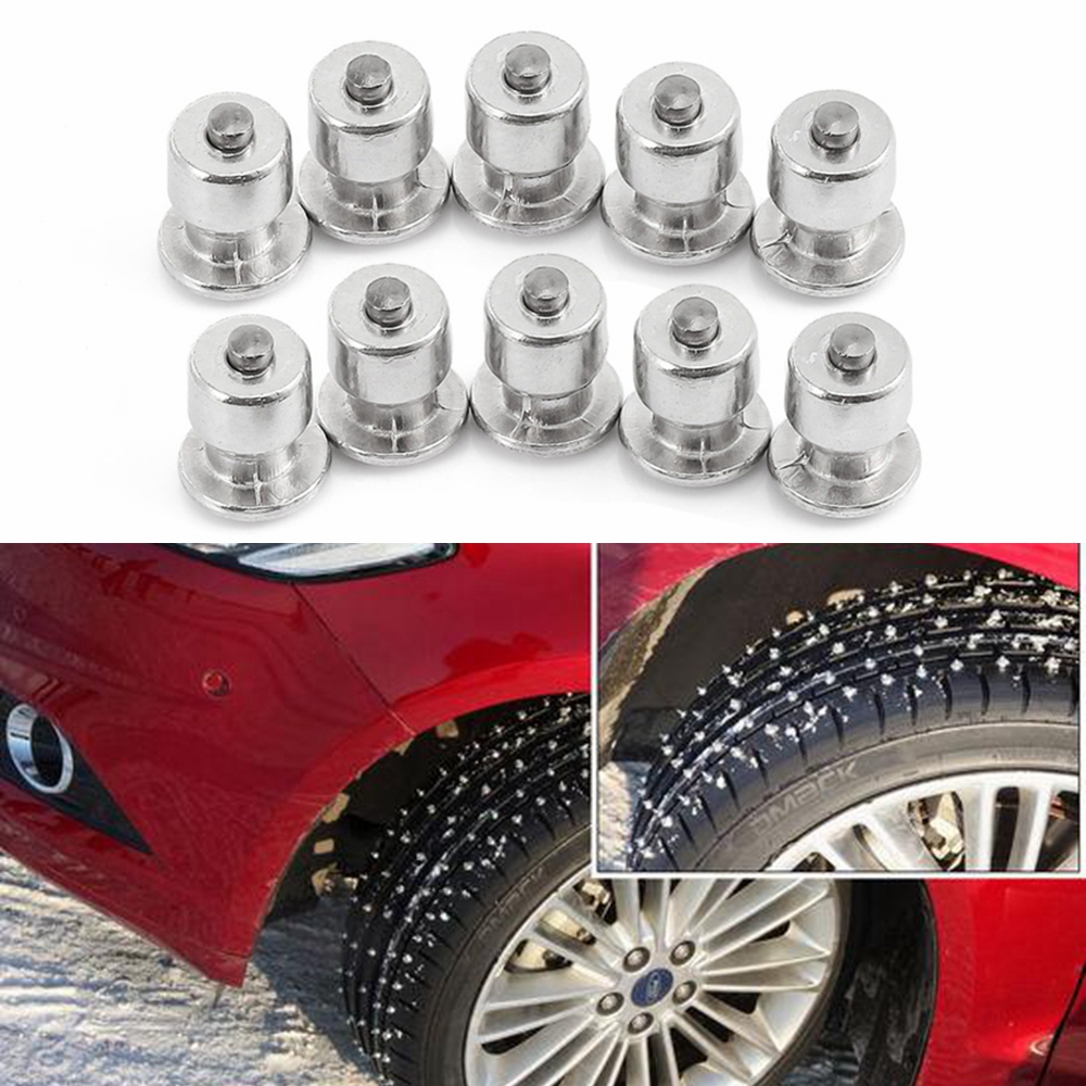 50pcs Winter Wheel Lugs Car Tires Studs Screw Snow Spikes Wheel Tyre Snow Chains Studs For Shoes ATV Car Motorcycle Tire 8x10mm
