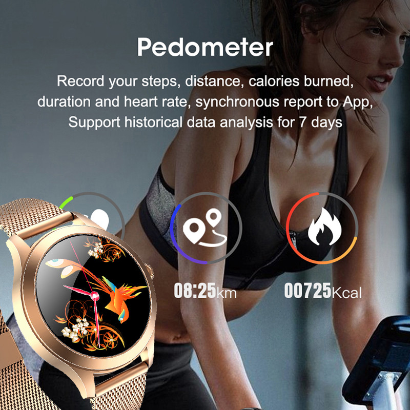 Women Smart Watch Fashion Sport Heart Rate Monitor Multi-Function Measurement,Turning Wrist Bright Screen Waterproof Smartwatch