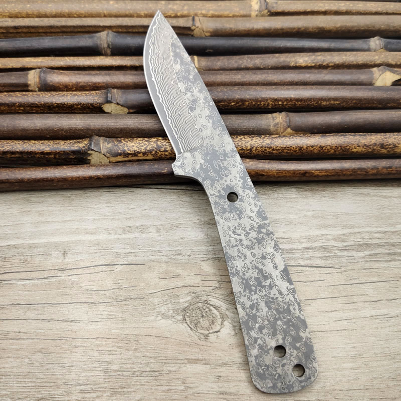 X-11DP Integral keel Damascus Steel Sharpen Diy knife Blade Making DIY Parts Fixed blade Outdoor Camping Hunting Knife Billet