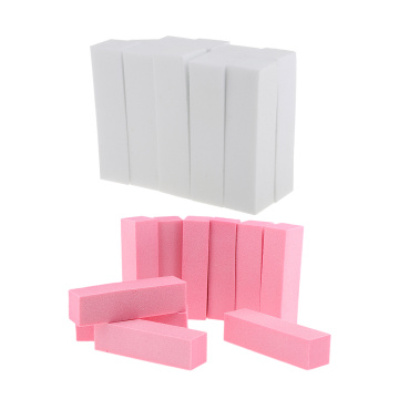 20Pcs/Pack Nail Buffer Polisher Block with 4 Sides – Professional 4 Way Buffing Manicure Care Pink/White Sanding Tools Set