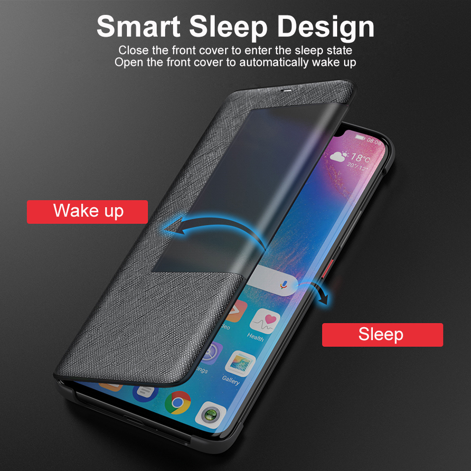 For Huawei Mate 20 Pro Case Leather + PC Auto Sleep Wake Up Flip Cover for Huawei Mate 20X 10 Pro mobile phone by free shipping