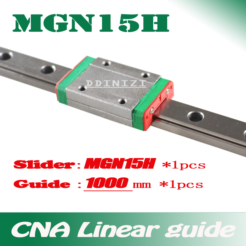 15mm Linear Guide MGN15 1000mm linear rail way + MGN15H Long linear carriage for CNC X Y Z Axis Free shipping