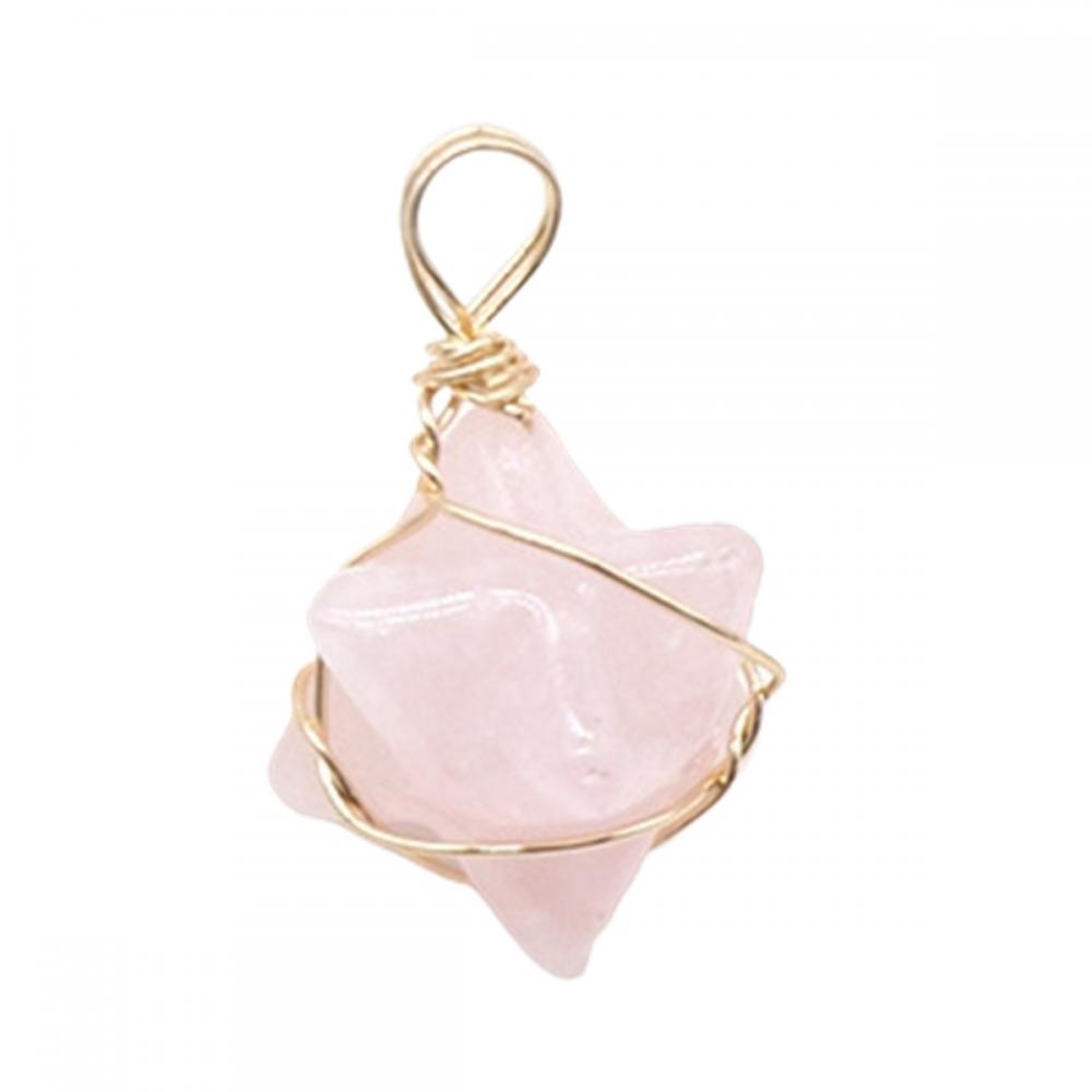 Rose Quartz Merkaba Star Pendants for Necklace Jewelry