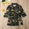 Toddlers Girls Kids Trench Coat Camouflage Long Trench Casual Jacket for Girls Coat Outwear Dress Autumn Clothes 1-6Y