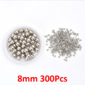 8mm 300pcs Silver