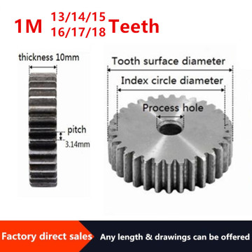 1M 13/14/15/16/17/18Teeth gear rack spur gear precision machinery industry 45 steel cnc pinion