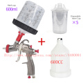 LVLP manual spray gun gravity spray gun 1.3mm with 600CC paint mixing cup professional spray gun with spray gun accessories