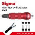 Sigma #M6 Threaded Rivet Nut Drill Adapter Cordless or Electric power tool accessory alternative air pneumatic rivet nut gun