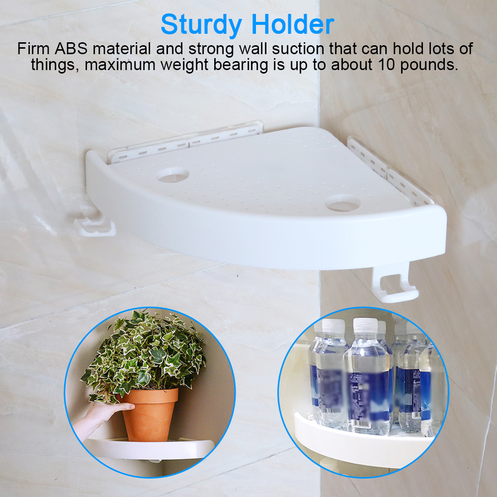 2020 Bathroom Shelf Qrganizer Snap Up Corner Shelf Caddy Bathroom Plastic Corner Shelf Shower Storage Wall Holder Shampoo Holder