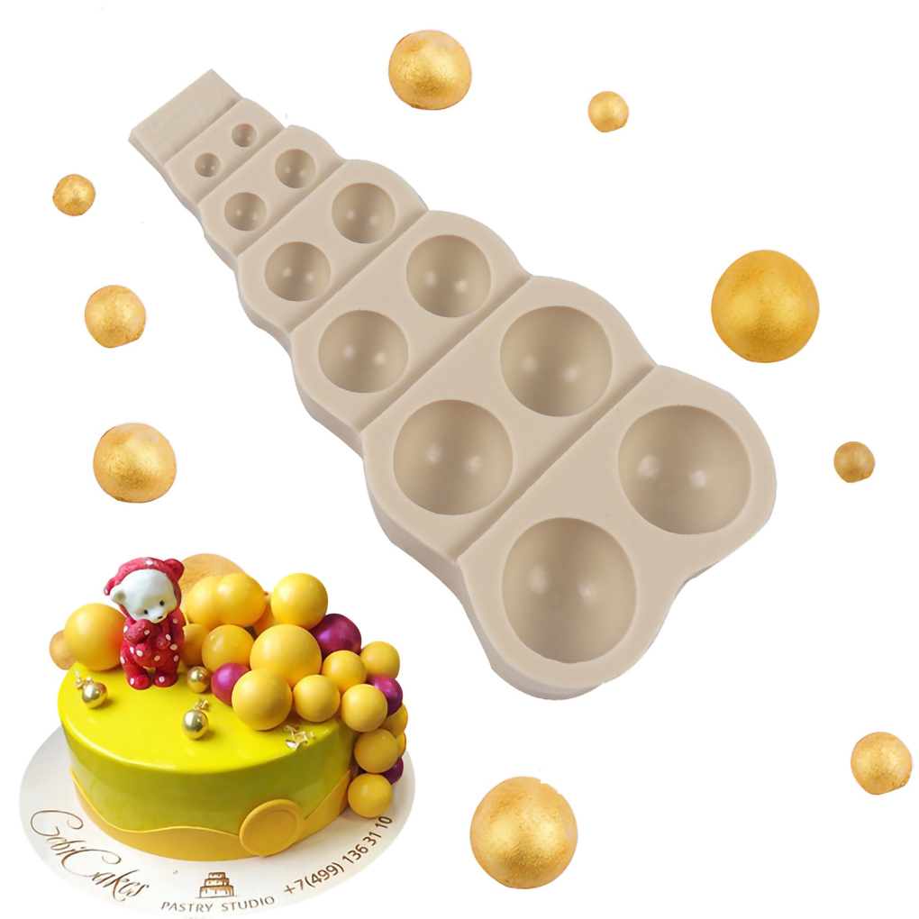 16 Cavity Silicone Cake Mould Half Ball Baking Tray DIY Heat Resistant Chocolate Mold for Bead Fondant Sugar