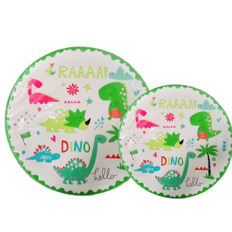 Dinosaur Party Supplies Disposable Tableware Set Dino Paper Plate Cup Tablecloth For Baby Shower Birthday Party Supplies