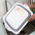 Multifunctional Kitchen Chopping Block Foldable Cuttingboard Plate Washing Basket Basin Drain Organizer Kitchen Accessories