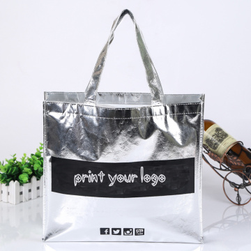 200pcs Customized logo Silver Shop bags with logo Gold Clothes bags Shoes bags High quality Nonwoven bag