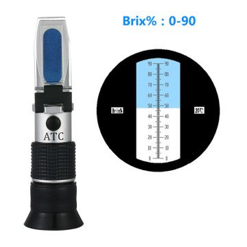 Brix Refractometer 0~90% Honey Bees Sugar Food Beverages ATC Content Beekeeping Meter Tool