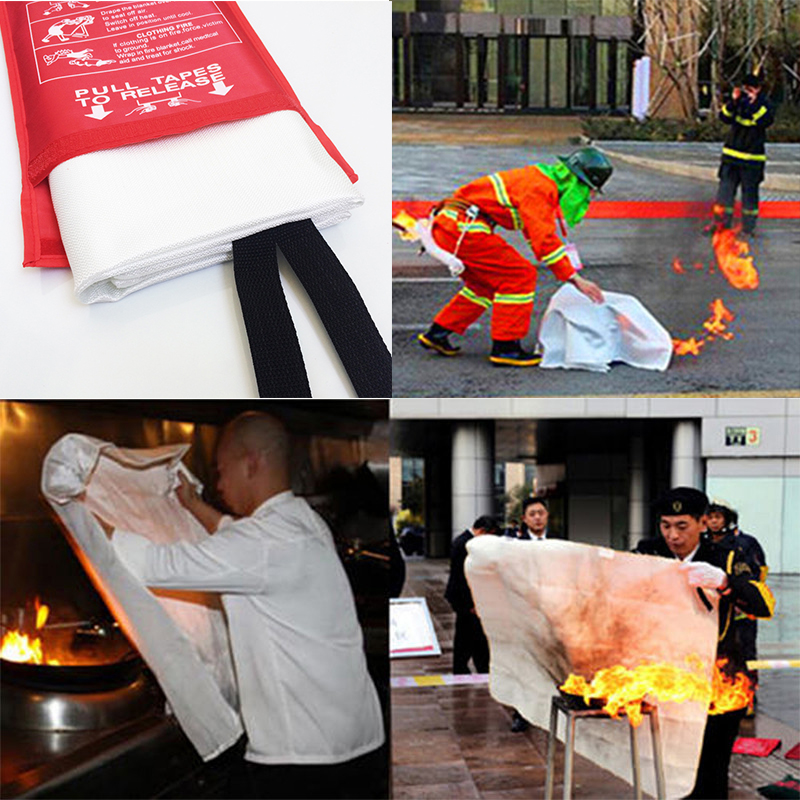 1m X 1m Fire Blanket Emergency Survival Escape Blanket Fiberglass Flame Retardant Safety Cover Fire Extinguishing Supplies