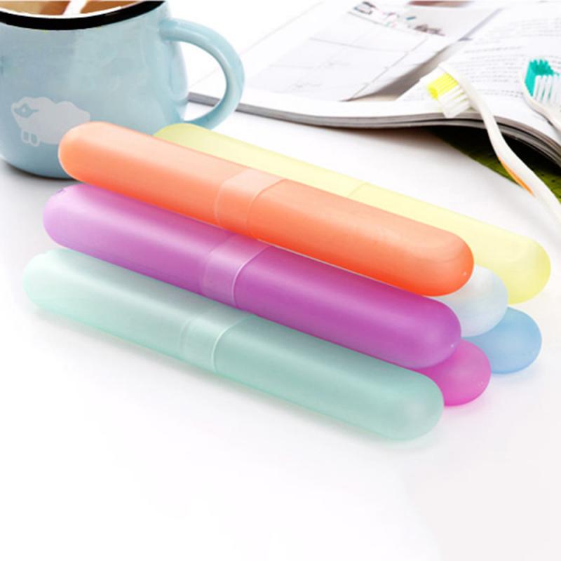 1pcs Palstic Toothbrush Case Travel Walking Camping Toothbrush Box Dust-proof Case Container Organizer Color Random