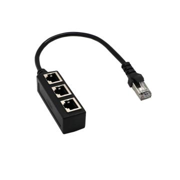 OPEN-SMART 1 To 3 Ways LAN Ethernet Network Cable RJ45 Female Splitter Connector Adapter