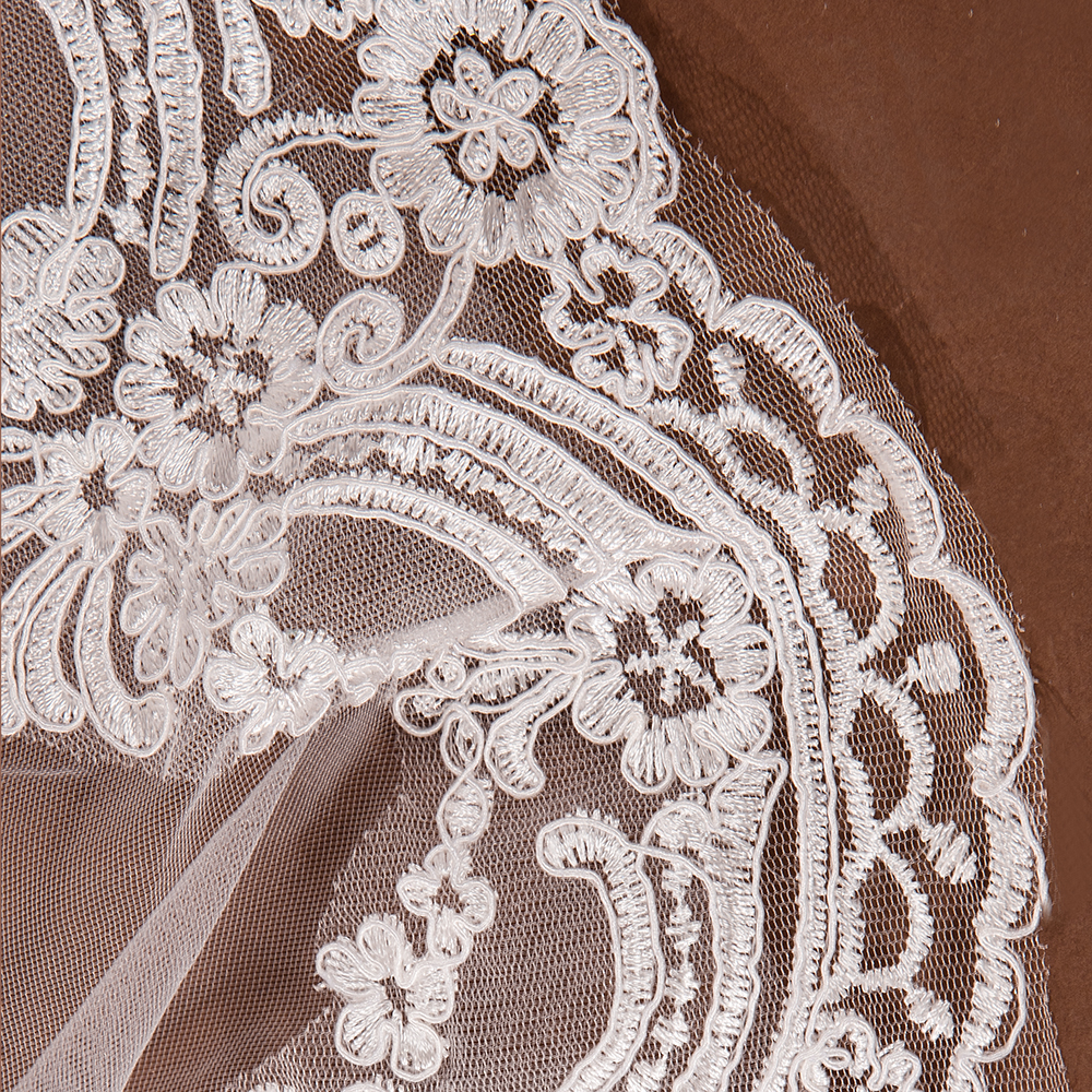 SWEMILE 3M Lace Edge Long Wedding Veil White Ivory One Layer Soft Tulle Bridal Veil Velo de Novia Wedding Accessories