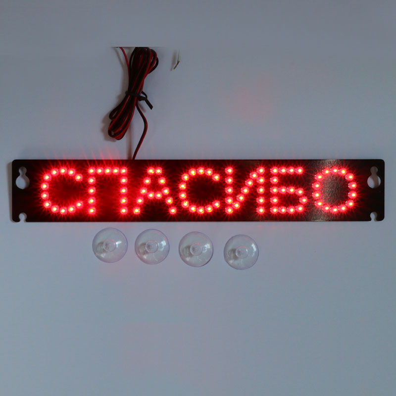 12V car etiquette LED sign display board "Thank you" Russian version car high brake light "спасибо"