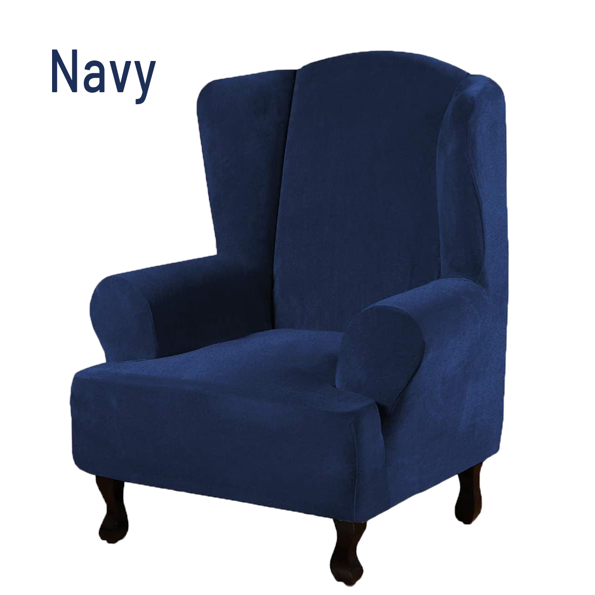 Waterproof Dust-proof Velvet Sofa Chair Cover Stretch Wing Chair Cover Wingback Armchair Protector Cover Furniture Cover Stretch