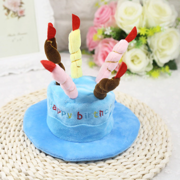 Caps For Dogs Pet Cat Dog Birthday Caps Hat With Cake Candles Design Birthday Party Costume Headwear Accessory