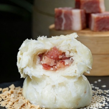 Flaky Posu Steamed Bun Ham and Pork Filling