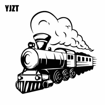 YJZT 15.6CM*15.9CM Delicate Train Railway Elegant Vinly Decal Artist Decor Car Sticker Lovely Black/Silver C27-0946
