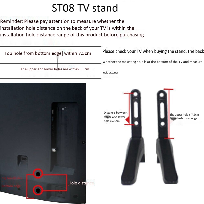 Punch-Free TV Base TV Universal Base TV Stand with Screws Desktop Stand TV Stand