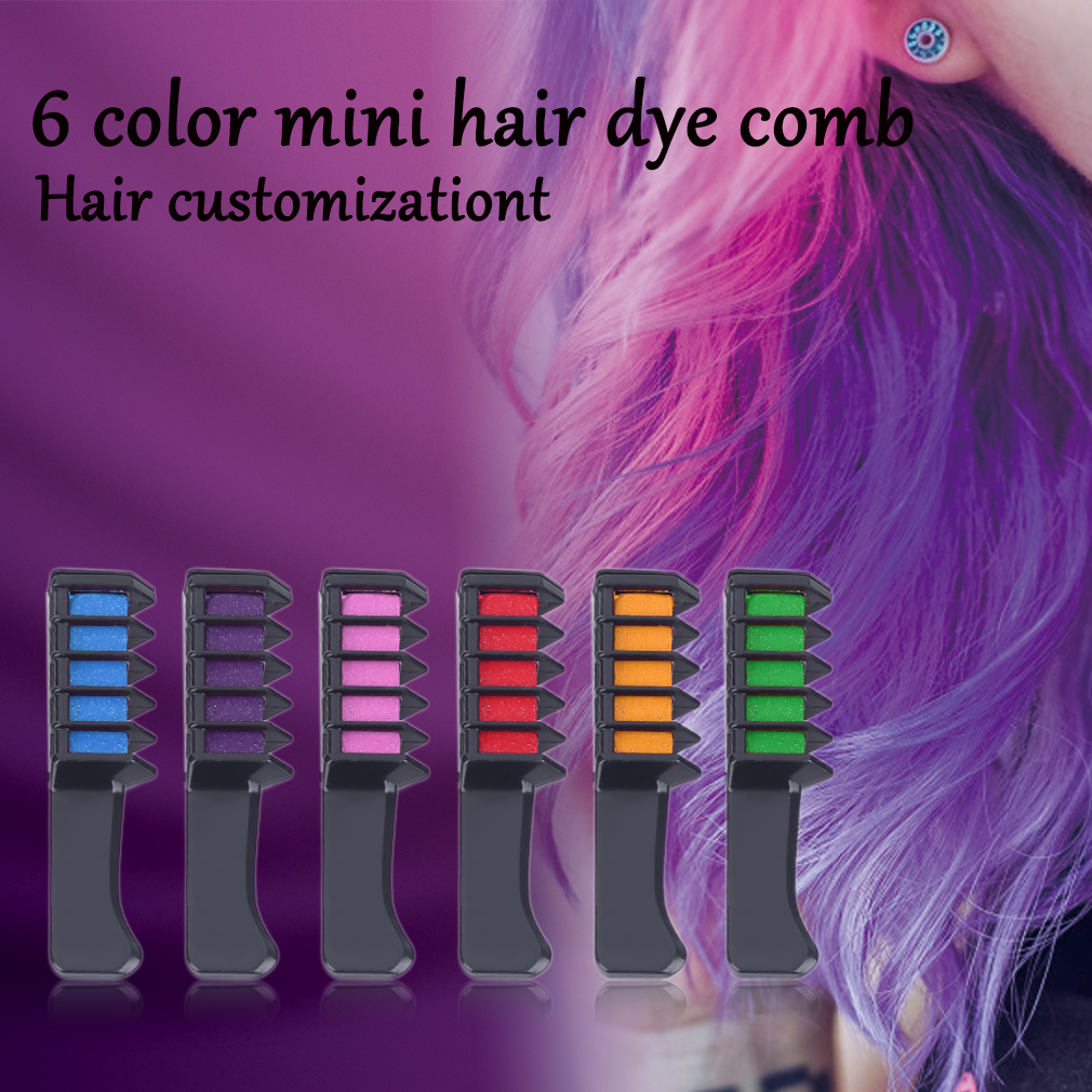 Fashion 6 Colors Personal Salon Use Mini Hair Dye Comb Disposable Crayons Chalk Hair Dyeing Styling Tool New Hot Wholesale TSLM2
