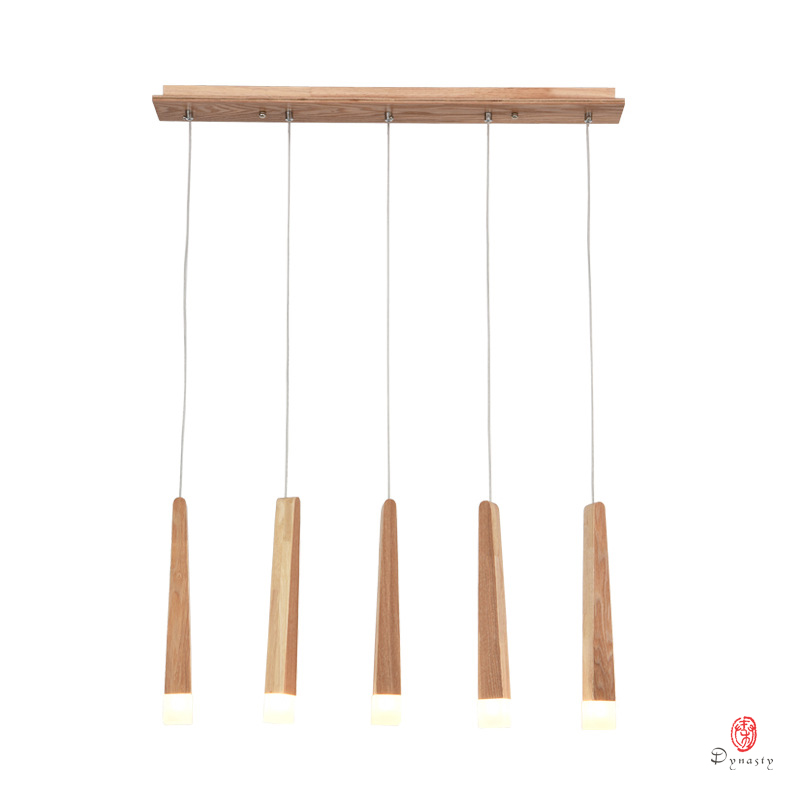 Long Bar Hanging Lights Wooden Japanese Style Hanging Lamp Timber Special Design LED Foyer Bar Counter Shop Lighting Fixture