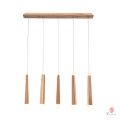 Long Bar Hanging Lights Wooden Japanese Style Hanging Lamp Timber Special Design LED Foyer Bar Counter Shop Lighting Fixture