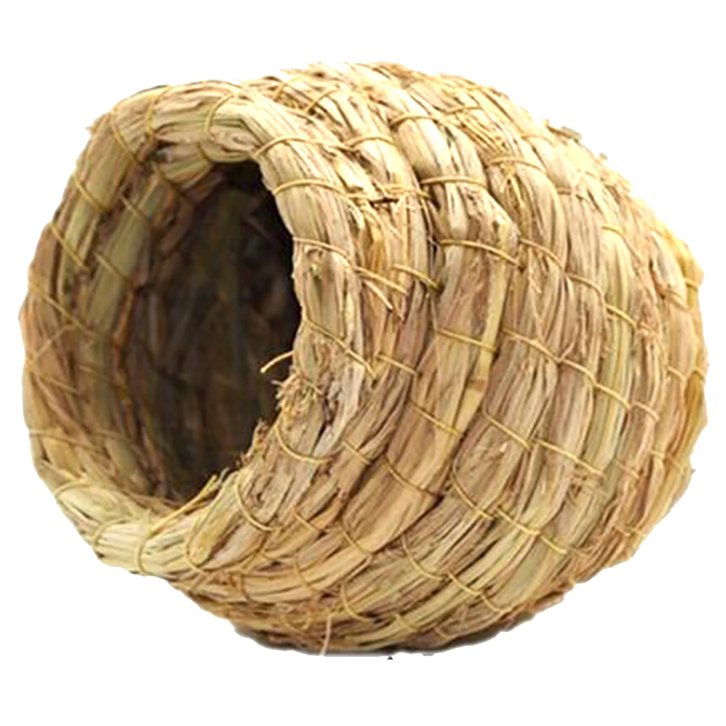 Parrot Straw Nest Gourd Windproof Parrot Grass Hut Handmade Straw Bird Nest for Cockatoo Pet Products Accessories
