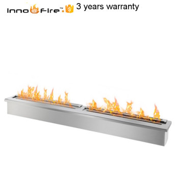 Inno-Fire 72 inch silver stainless steel manual bio ethanol chimenea exterior