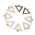 15mm Zinc Alloy Metal Pure Color Enamel Hollow Geometric Triangle Shape Charm Pendant For DIY Earring Necklace Jewelry Findings
