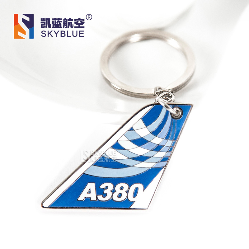 Blue Airbus A380 Tailplane Shape Travel Luggage Tag , Unique Gift for Pilot Aviation Lover Flight Crew School