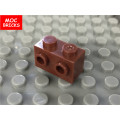 10pcs/lot MOC Bricks Light gray & Brown 1x2 modified brick studs on 1 side fit with 11211 Building Blocks DIY Toys kids gifts