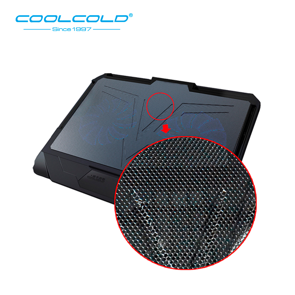 COOLCOLD Laptop Cooling Pad Base Notebook Cooler Two Led Fan Seven Angles Adjustment For 12'' 15.6'' 17'' Laptop USB Cooling Fan