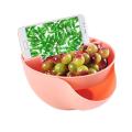 Creative Durable Double Layers Snacks Fruit Plate Bowl Dish Phone Holder for TV Lazy Candy Box Fruit Basket