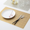 Waterproof Anti-oil Placemat PVC Dining Table Mat Golden Disc Pads Bowl Pad Coasters Table Cloth Pad Slip-resistant Pad 4pcs