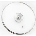 stainless steel Cookware Reinforced Glass Lid Tempered Wok Lid Pyrex Glass Round Chef Pan Lid Knob Premium Qualtiy Pan Covers