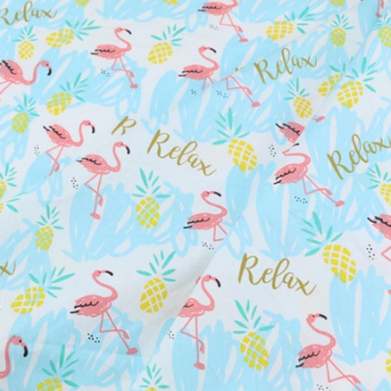 160CM*50CM cotton cloth fresh cartoon pink blue flamingo pineapple chevron fabrics for DIY crib bedding cushion sewing fabric