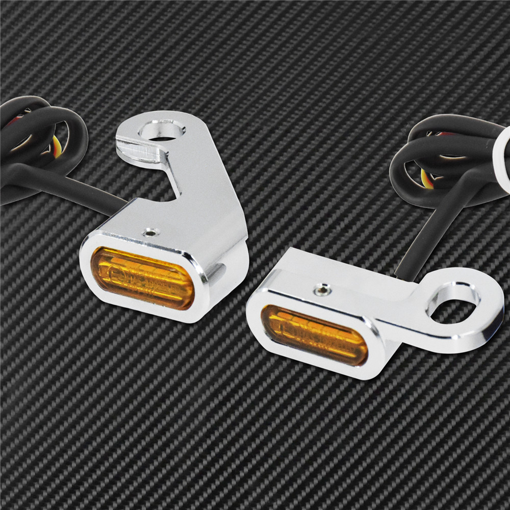 2X Motorcycle Amber LED Turn Signal Indicator Running Light For Harley Touring Electra Glide Road Glide 09-17 Softail Slim FLS