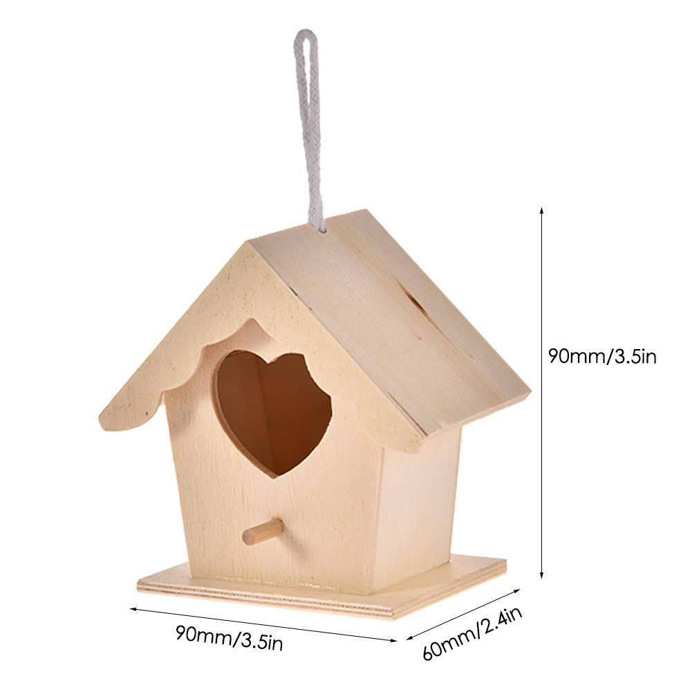 5 Types mini Wooden Bird House Nest Creative Wall-mounted Hanging Bird Nest Home Decoration Gardening Decoration Bird House